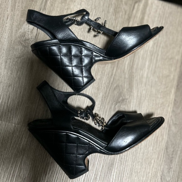 Black Chanel Wedges - Picture 4 of 5
